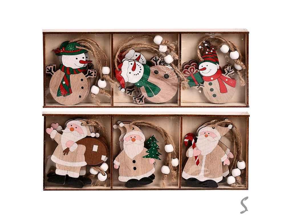 Фігурка-підвіска новорічна Wooden 9шт/уп R96375 ТМ STENSON