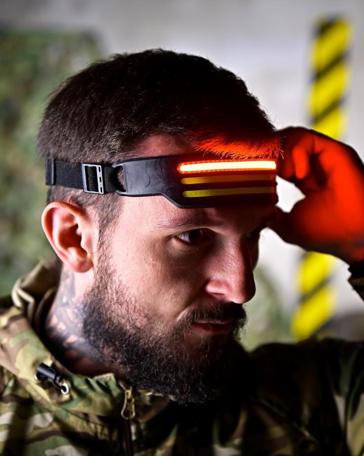 Налобний сенсорний ліхтарик червоного світіння CB-689-3