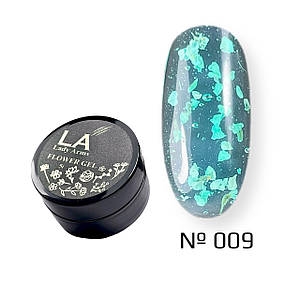009 FLOWER gel (5 гр.) арт-гель декоративний builder gel з квітками сухоцвітами Lady Arms