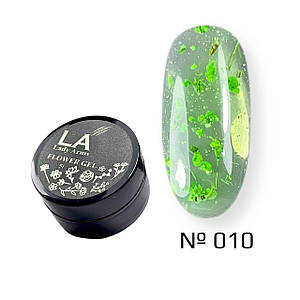 010 FLOWER gel (5 гр.) арт-гель декоративний builder gel з квітками сухоцвітами Lady Arms