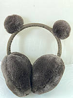 Хутряні навушники з вушками помпонами
