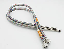 Шланг для змішувача ASCO armatura, метал.оплетка (пара), М10×1/2" ВР 0.8 м (довга 10 см) AS-HW-N3