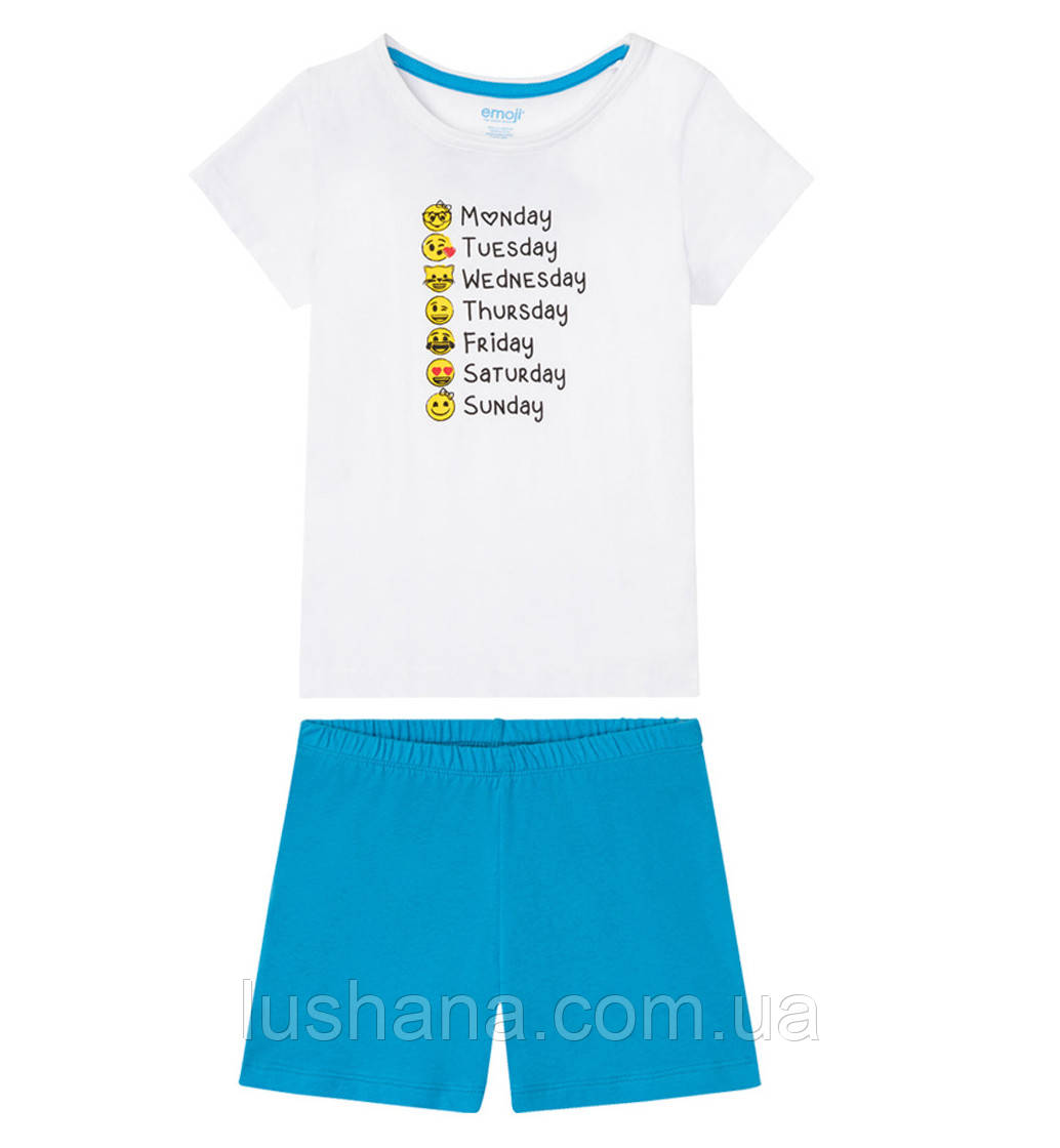 Дитяча піжама Emoji на дівчинку р.110-116 - 4-6 років, фото 1