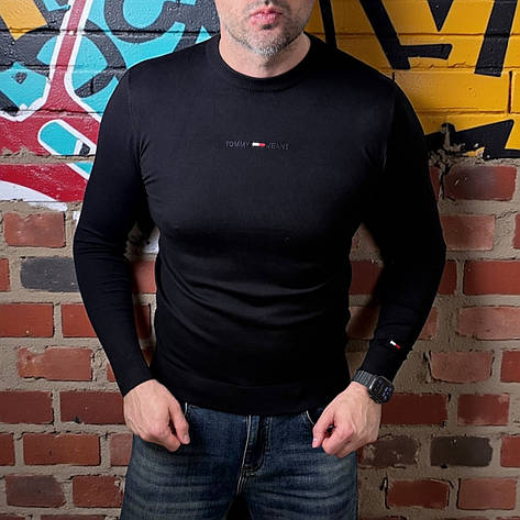 Чоловічий джемпер Tommy Hilfiger тонкий брендовий светр Томмі синій люкс якість, фото 2