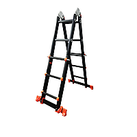 Драбина-трансформер телескопічна GTM KMP403D 4*3 алюмінієва : 4секції / 3сходинки (37620)