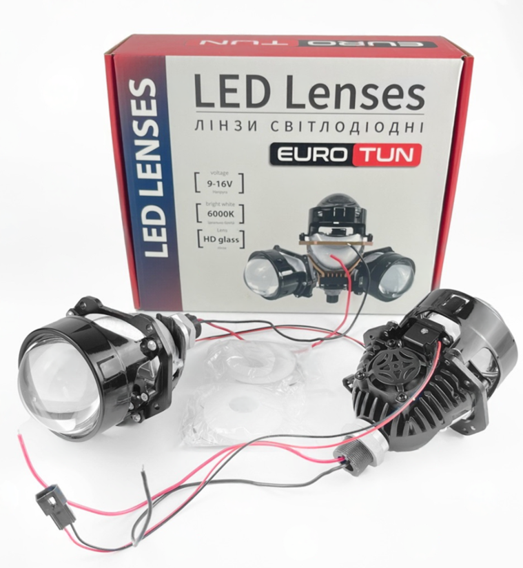 Автомобільні ЛІНЗИ EuroTun Bi LED "2,5" 50 W LPL-251 (пара), фото 1