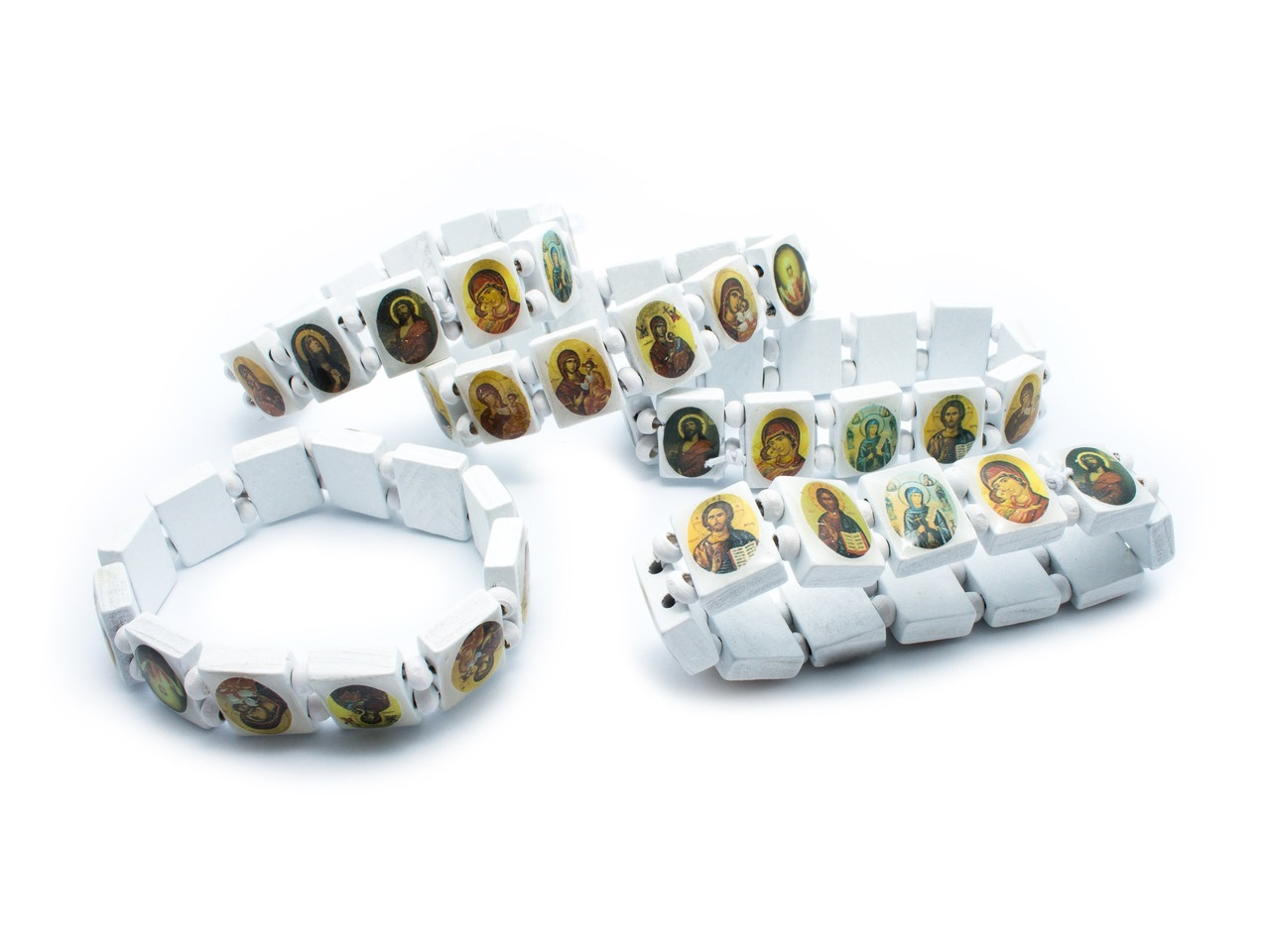 Дерев'яний браслет з ликами Святих