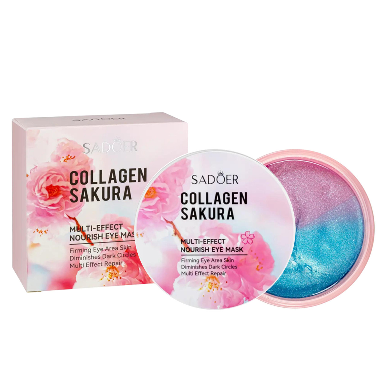 Гідрогелеві патчі для очей SADOER Collagen Sakura Multi-Effect зволожувальні, поживні 60 шт., фото 1