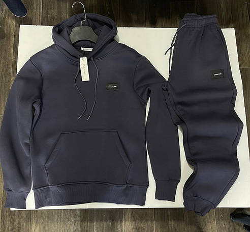 Чоловічий спортивний костюм Calvin Klein зимовий утеплений спорт- костюм із капюшоном Келвін Кляйн, фото 2
