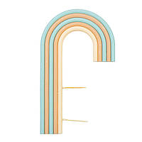 Шоколадна фігурка "Веселка бокова" беж-блакитна-біла