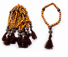 Дерев'яні чотки з хрестиком різні кольори