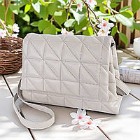 Стьобана жіноча сумка крос боді через плече чорна маленька сумочка на два відділення