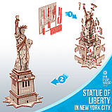 Дерев'яний конструктор, 3D-пазл, Статуя Свободи, 109 деталей, фото 3