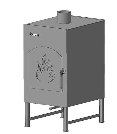 Повітряний дров'яний котел-буржуйка "Буревій", сталь 4 мм, фото 1