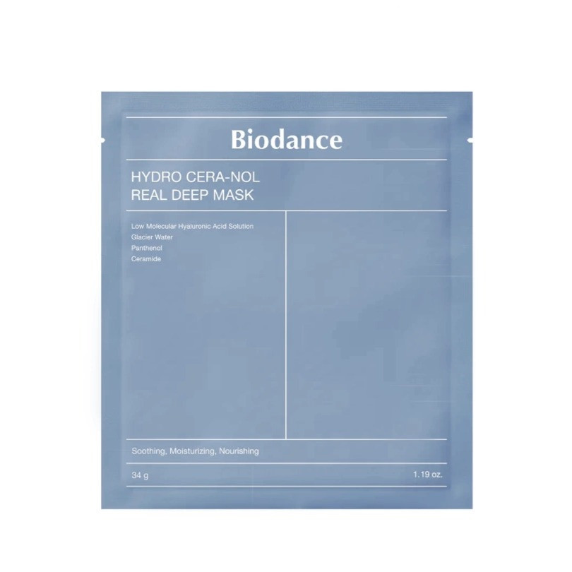 Гідрогелева маска для обличчя з гіалуроновою кислотою BIODANCE Hydro Cera-Nol Real Deep Mask 34g, фото 1