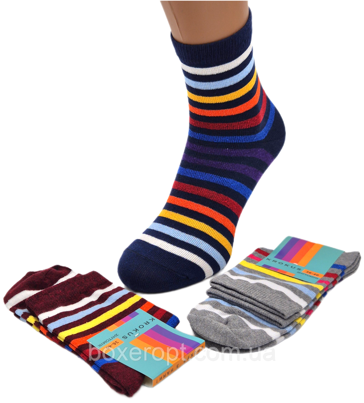 Жіночі шкарпетки Krokus - 12.50 грн./пара (смужка), фото 1