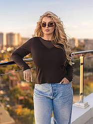 Жіноча кофтинка з декольте сітка "Annabel" | Батал