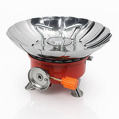 Газовий туристичний пальник "Пелюстка" з п’єзопідпалом і вітрозахистом | плитка на цанговий балон