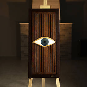 Настінне дерев'яне панно ручної роботи "Око" від майстерні "TSisar arT" | Подарунок для керівника