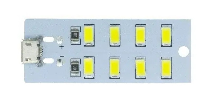Світлодіодна LED панель 8 × SMD 5730 5V micro-USB, фото 1