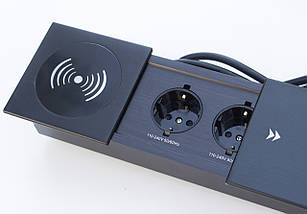 Настільна розетка з бездротовою зарядкою 350x100