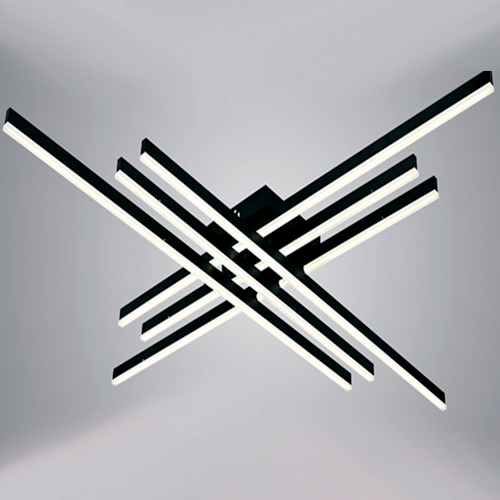 Світлодіодна LED люстра LUMINARIA ROVENA 150W 6L BLACK 6500К 13500Лм з пультом ДУ 1210x1210х106мм, фото 1