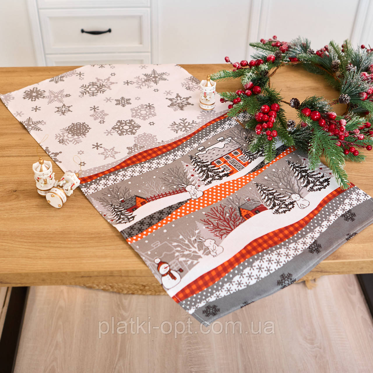 Рушник лляний "Сніговик" (10 штук)