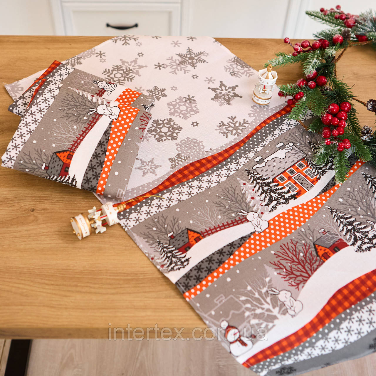 Рушник лляний "Сніговик" (10 штук), фото 1