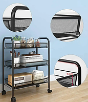 Тележка-этажерка для мастера маникюра, косметолога, парикмахера косметологическая для салона красоты, 3 полки
