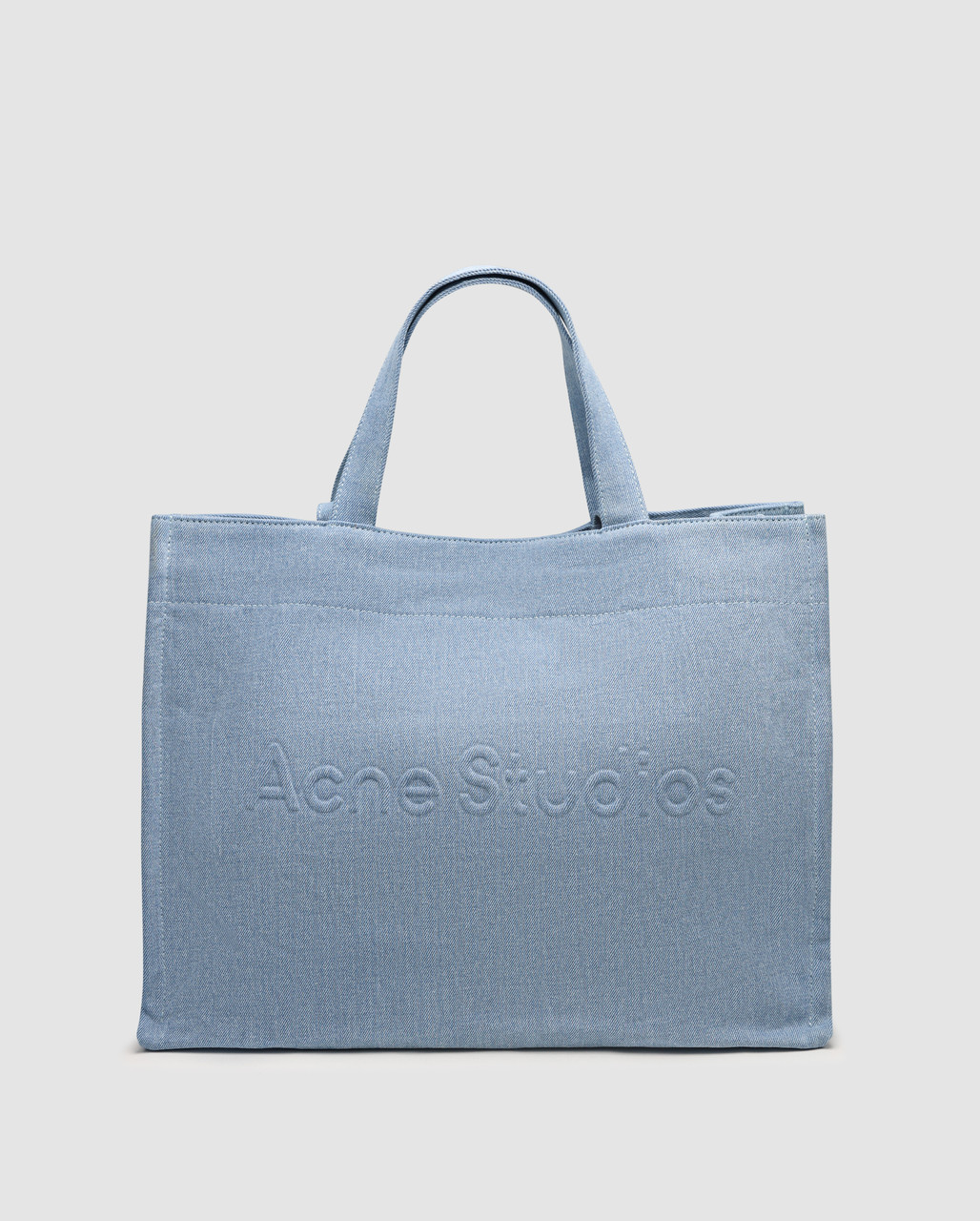 Сумка жіноча Acne Studios Logo-Embossed Distressed Denim Tote Bag 44 х 35 х 18 см, фото 1