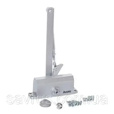 Доводчик до дверей Avers на 45 кг, срібний, DC-45-W, фото 1