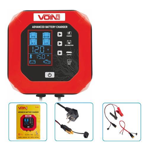 Зарядне устр-во VOIN VL-215 12&24V/15A/3-200AHR/LCD/Iмпульсне, фото 1