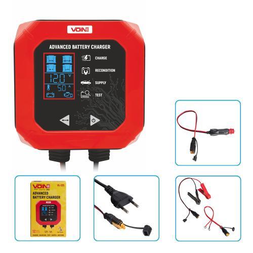 Зарядне устр-во VOIN VL-125 12V/5A/3-120AHR/LCD/Імпульсне, фото 1