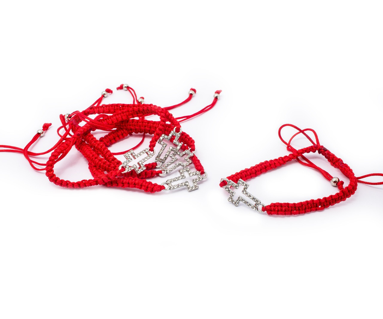 Браслет оберіг червона нитка з хрестиком