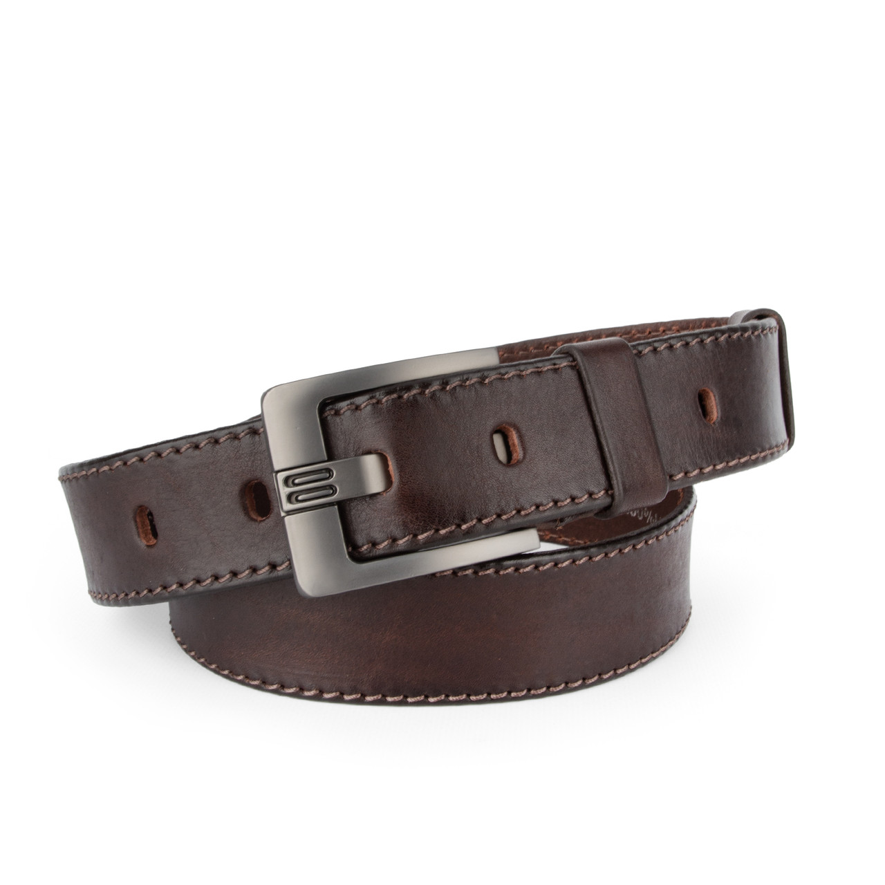 Ремінь чоловічий шкіряний JK-4007 (125 см) коричневий