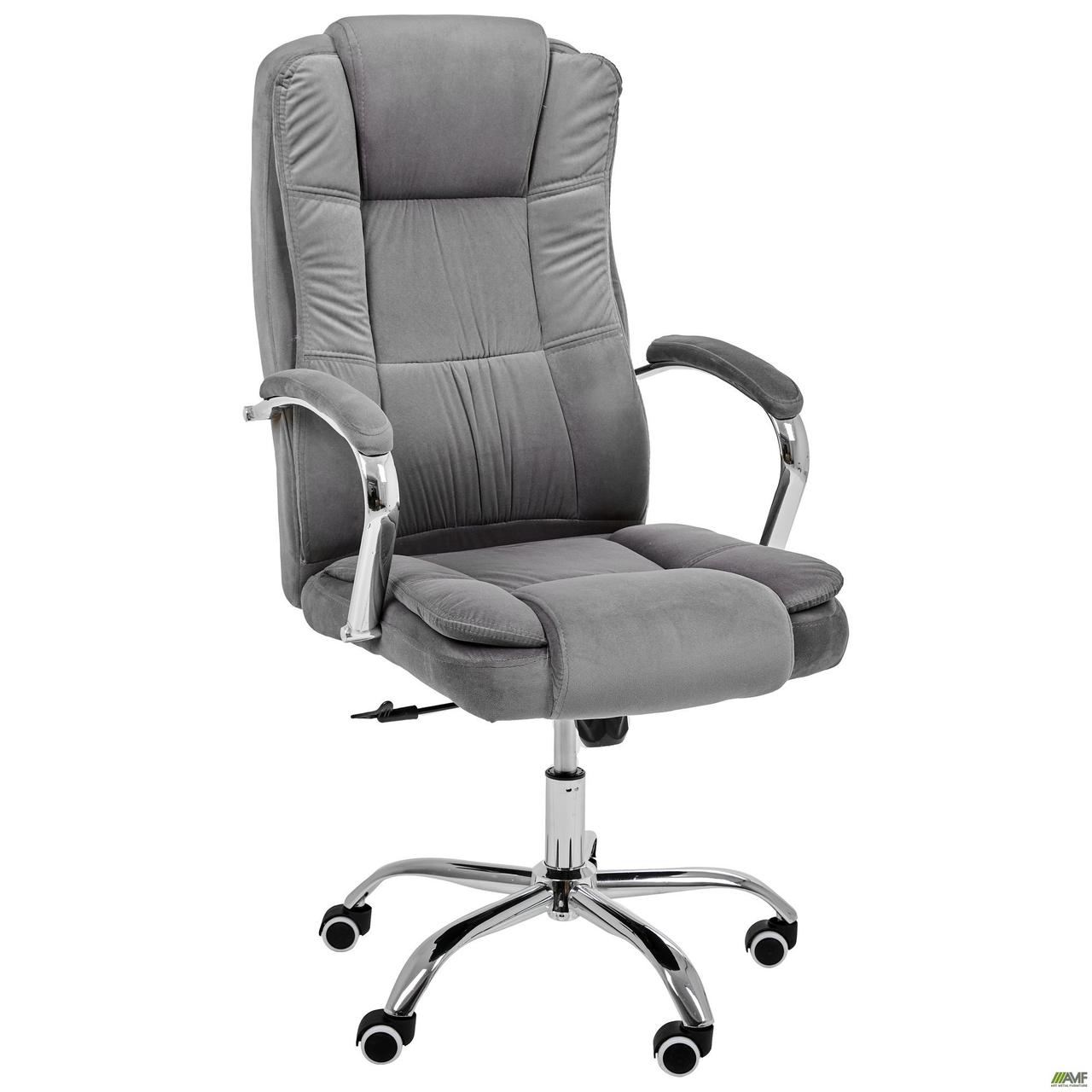 Крісло офісне для керівника Джуліан / Julian велюр сірий, ТМ Амф, фото 1
