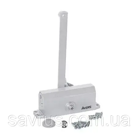 Доводчик до дверей Avers на 65 кг, срібний, DC-65-SL, фото 1