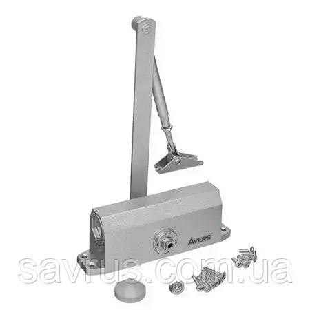 Доводчик до дверей Avers на 85 кг, срібний, DC-85-SL, фото 1