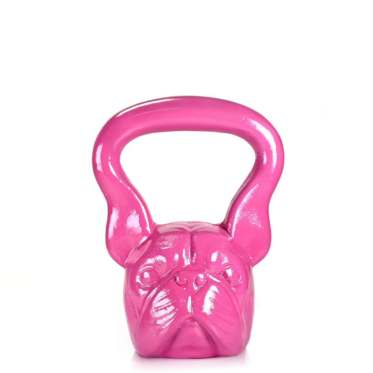 Гиря дизайнерська рожева ручної роботи "Bulldog" 12 кг | Подарунок для дівчини-тренера, фото 1