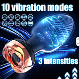 Анальна пробка з вібрацією на пульті, Стимулятор анусу, Вібропробка для анального сексу, Інтимні іграшки, фото 10