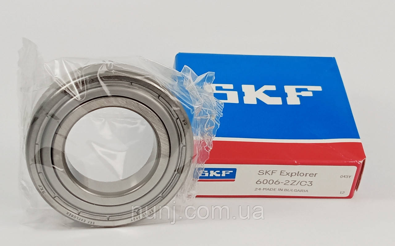Підшипник 6006-ZZ-C3 SKF (70-80106) розміри: 30*55*13 кульковий радіальний закритий, фото 1