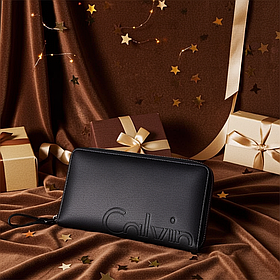 Чоловічий брендовий шкіряний клач на змійці (1396)