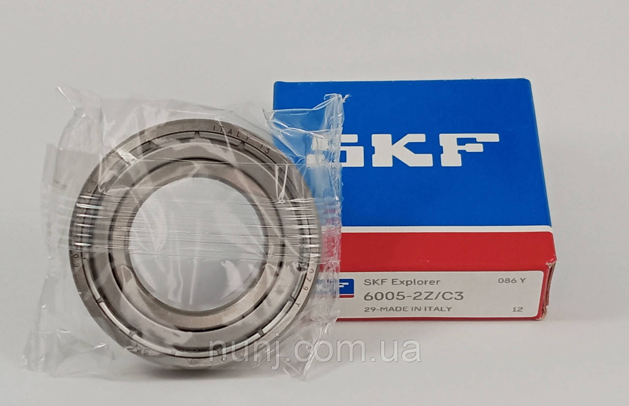 Підшипник 6005-ZZ-C3 SKF (70-80105) розміри: 25*47*12 кульковий радіальний закритий, фото 1