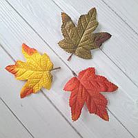 Лист клена ЛЮКС 10 шт (14 на 13 см) Мікс