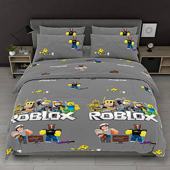 Постільна білизна Королева Ночі (Бязь) | Полуторний комплект | 50х70 | Roblox на сірому