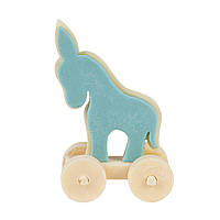 Шоколадна фігурка "Віслюк на колесах" блакитна