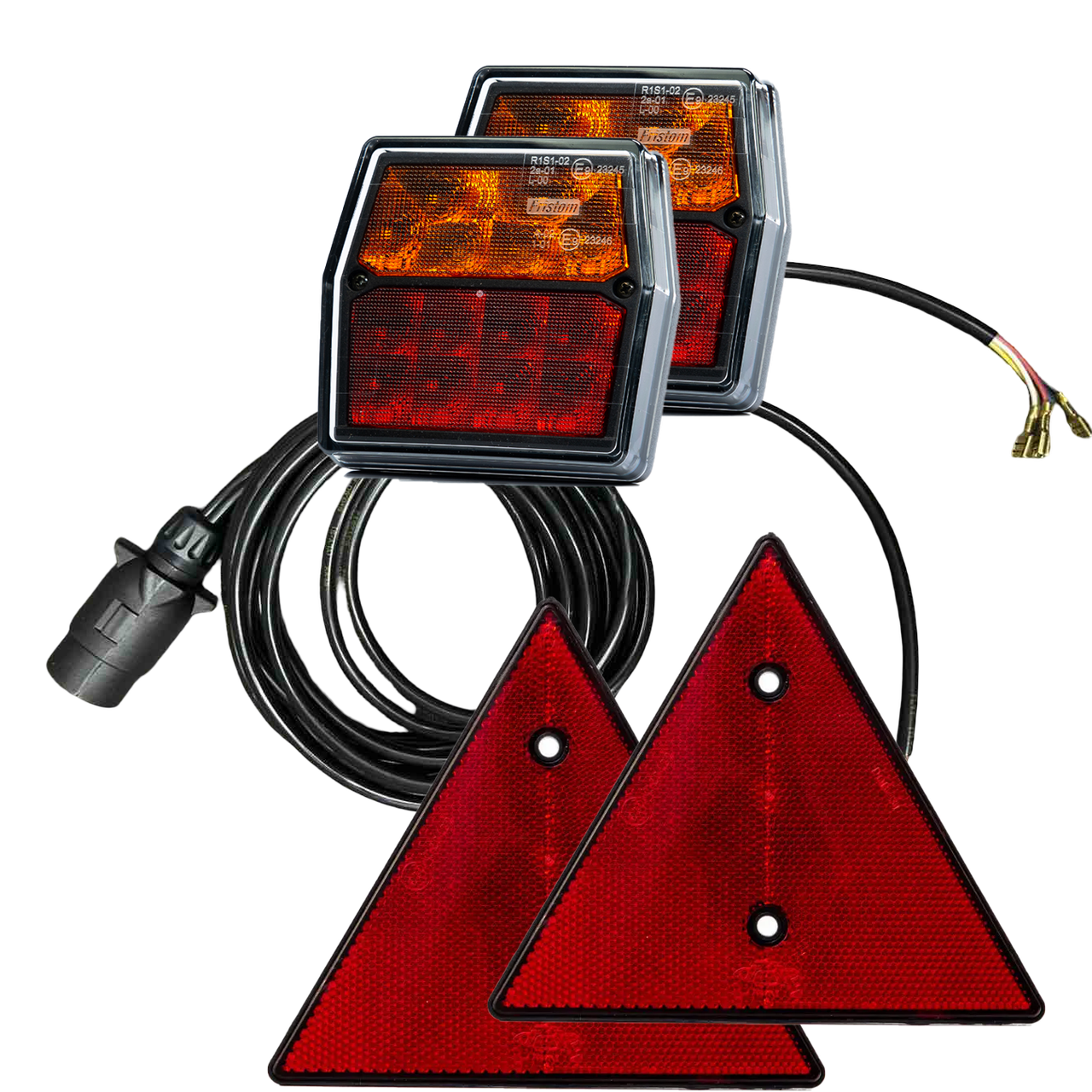 Ліхтарі на причіп задні світлодіодні FRISTOM FT-222 LED із кабелем 5 м, вилкою 7 PIN та відбивачами, фото 1