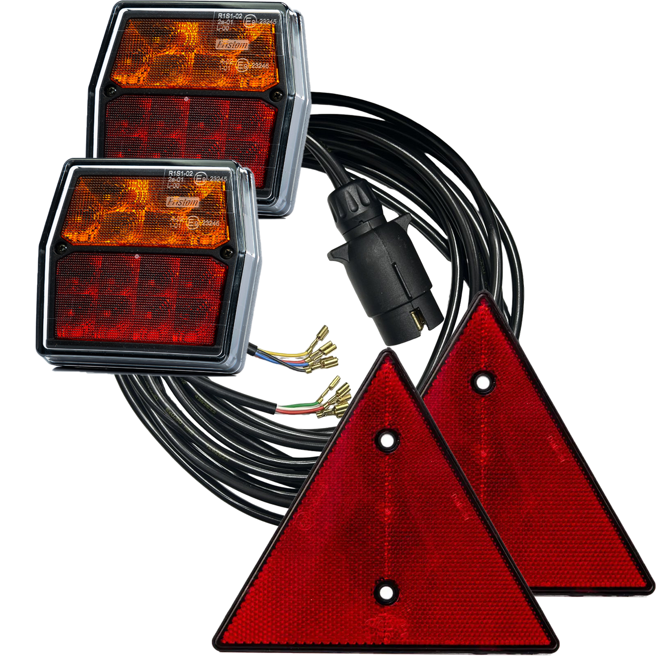 Ліхтарі на причіп задні світлодіодні FRISTOM FT-222 LED із кабелем 3,5 м, вилкою 7 PIN та відбивачами, фото 1