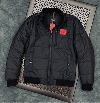Чоловіча куртка Hugo Boss чорна демісезонна брендова куртка Бос-пластка, фото 2