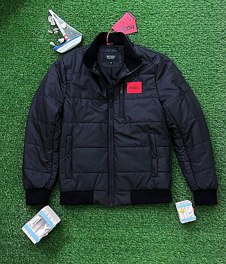 Чоловіча куртка Hugo Boss чорна демісезонна брендова куртка Бос-пластка, фото 3